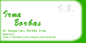 irma borbas business card